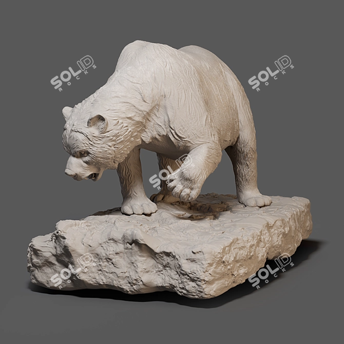 Bear Sculpture 3D Model 3D model image 1