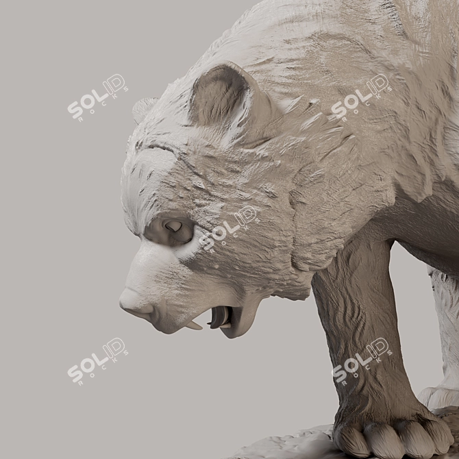 Bear Sculpture 3D Model 3D model image 5