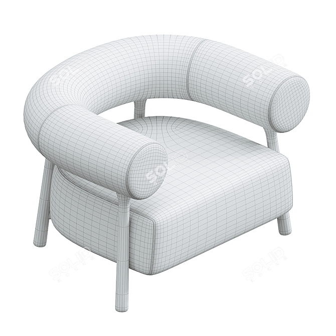 Crimson Bliss: Cherry Armchair 3D model image 5