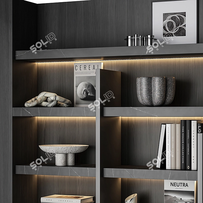 Modern Bookcase 3D Model 3D model image 2