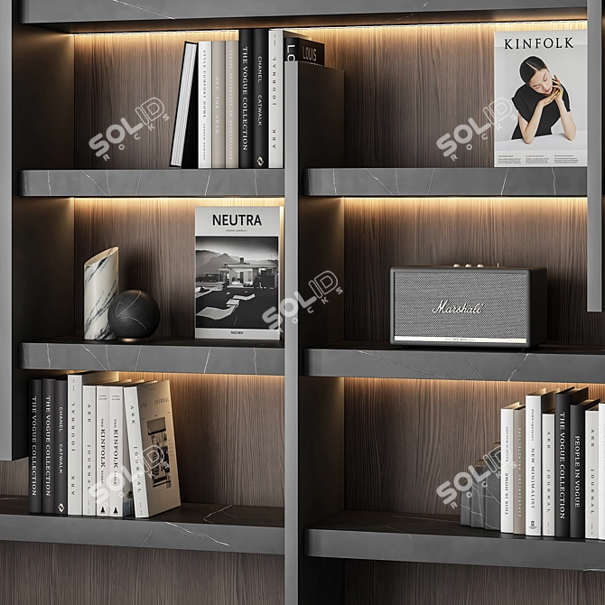 Modern Bookcase 3D Model 3D model image 4