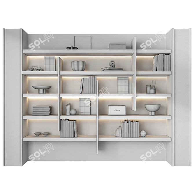 Modern Bookcase 3D Model 3D model image 5