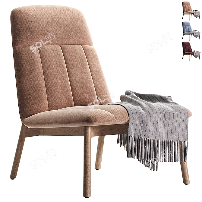 Modern Design Essie Armchair 3D Model 3D model image 1