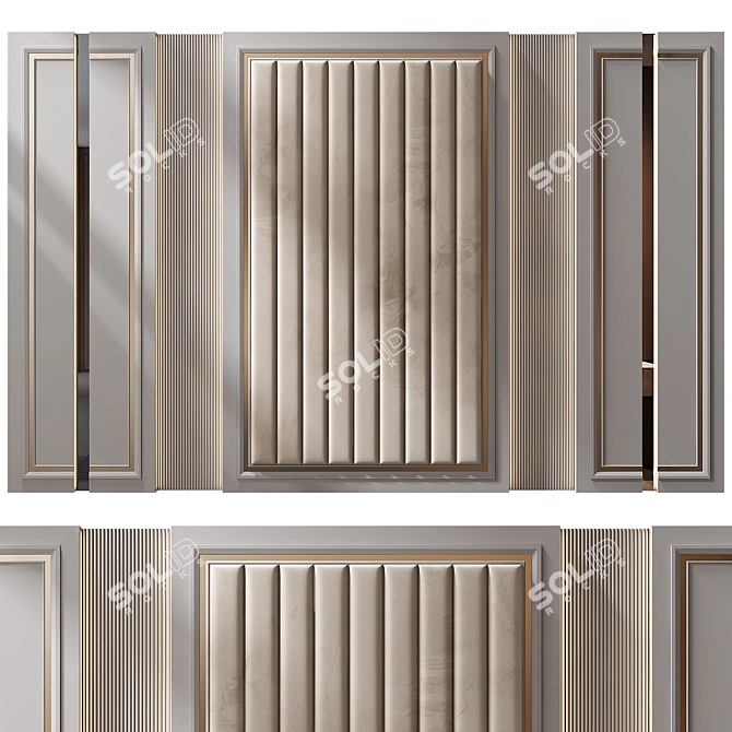 Elegant Wall Panel Decor 3D 3D model image 1