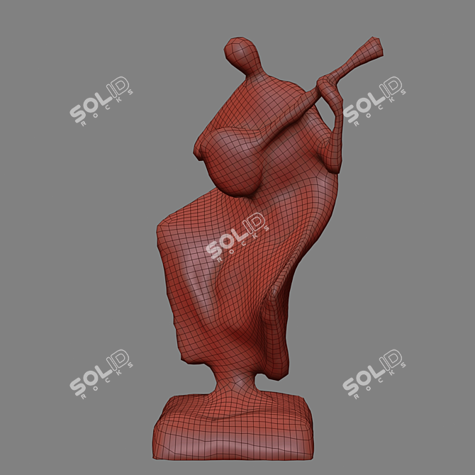 Musical Artist Statue Sculpture 3D model image 3