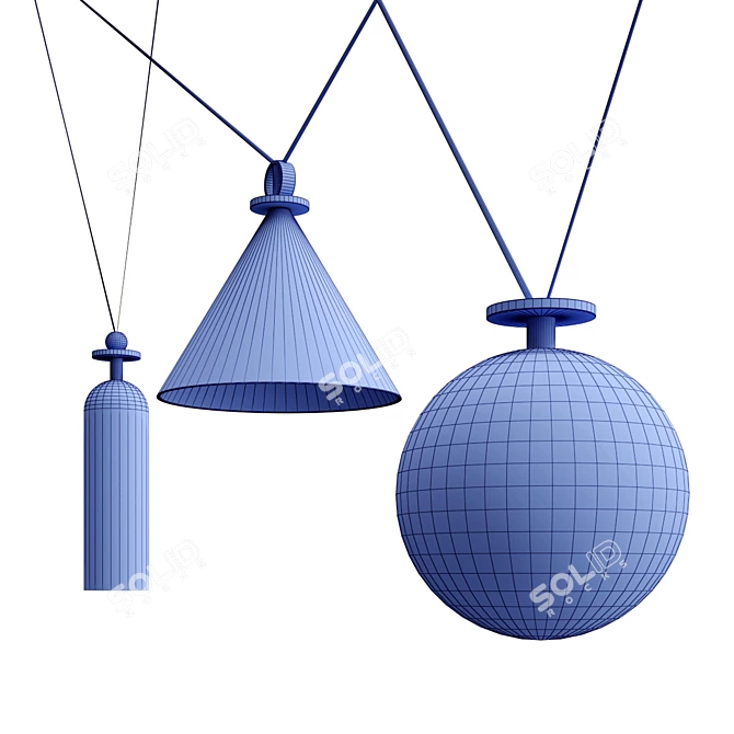 Modern Geometric Shape Up Chandelier 3D model image 4