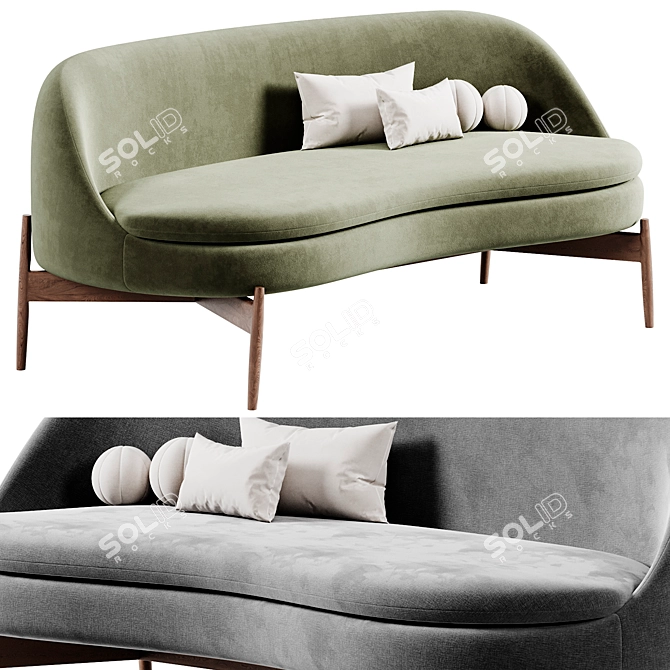 Minimalist Sendai Sofa by Minotti 3D model image 3