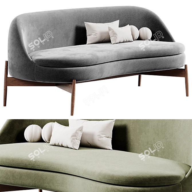 Minimalist Sendai Sofa by Minotti 3D model image 5