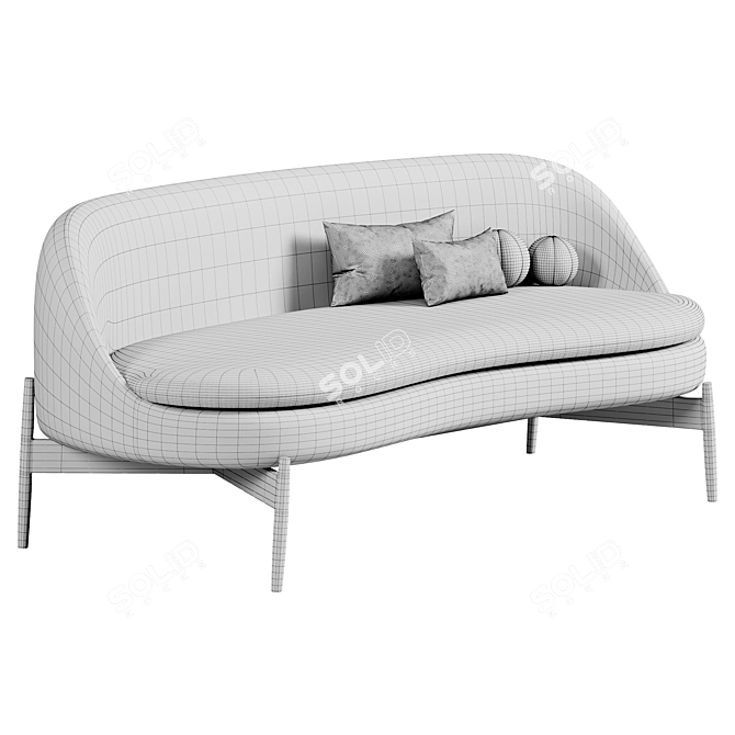 Minimalist Sendai Sofa by Minotti 3D model image 6