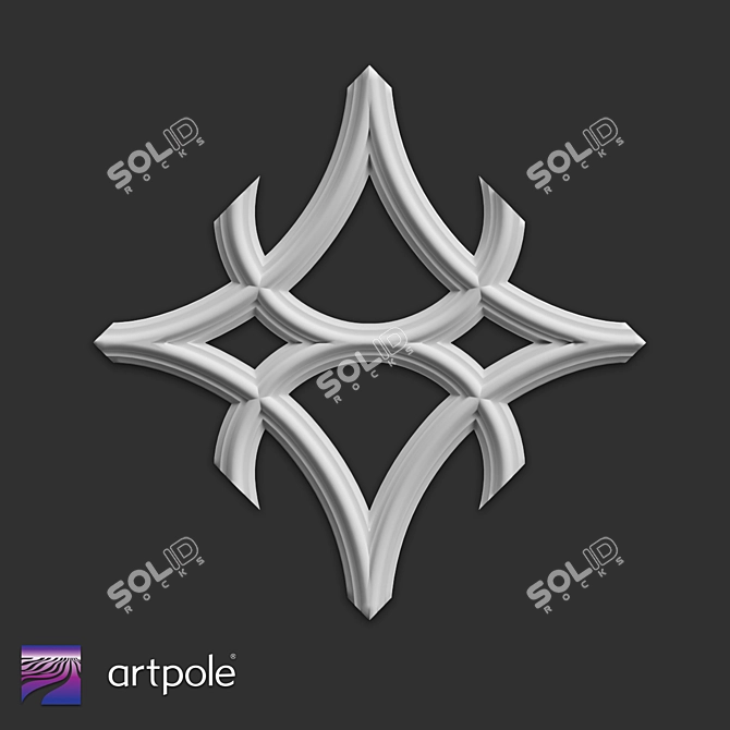 German Technology Gypsum Ceiling Composition 3D model image 3