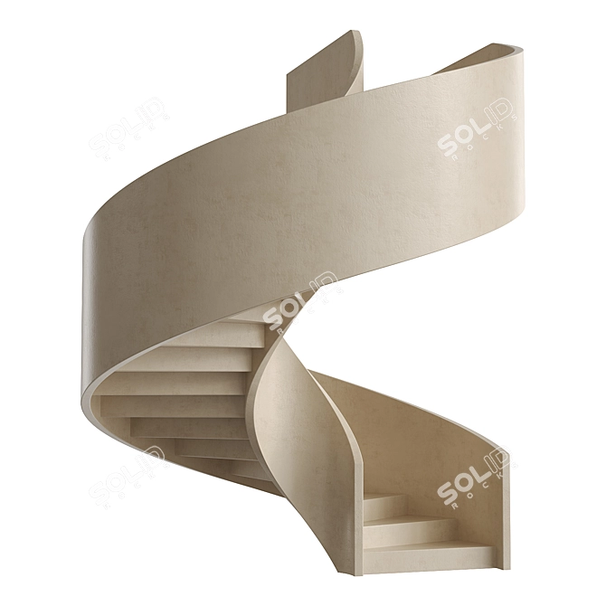 Sleek Spiral Staircase Model 3D model image 4