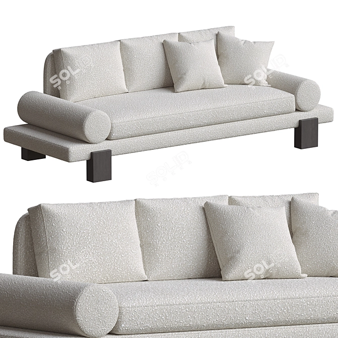 Elegant Azure Sofa for Sale 3D model image 1