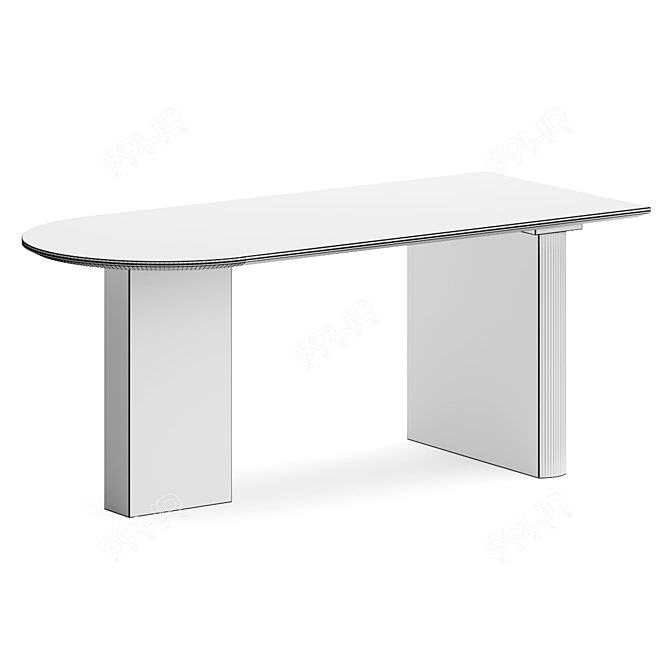 Sleek Japandi Dining Table Set 3D model image 2