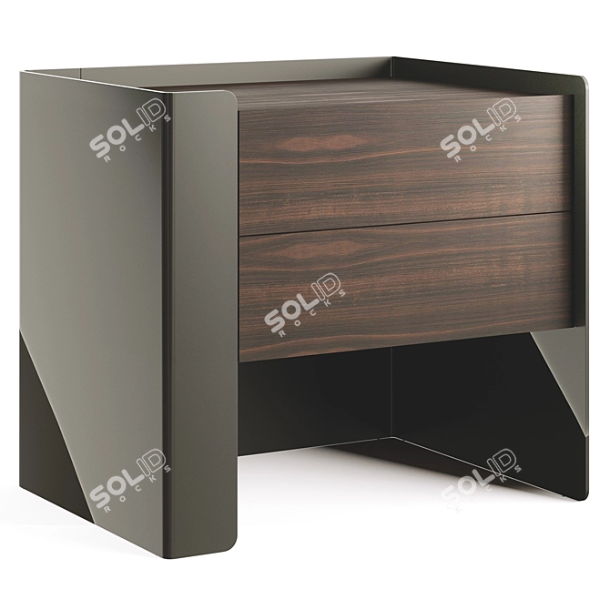 Luxury Modern Bedside Table 3D model image 4