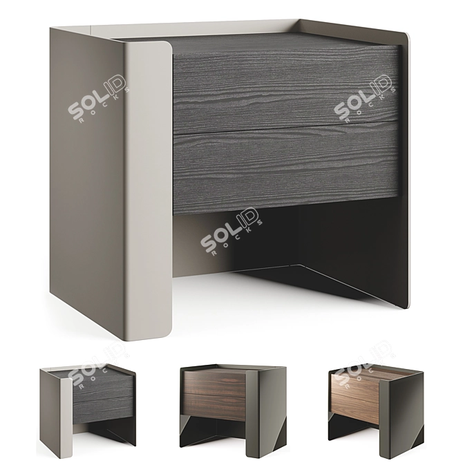 Luxury Modern Bedside Table 3D model image 7