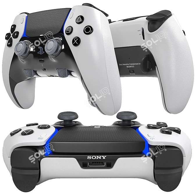 Sony PS5 PlayStation 5 Controllers 3D model image 5