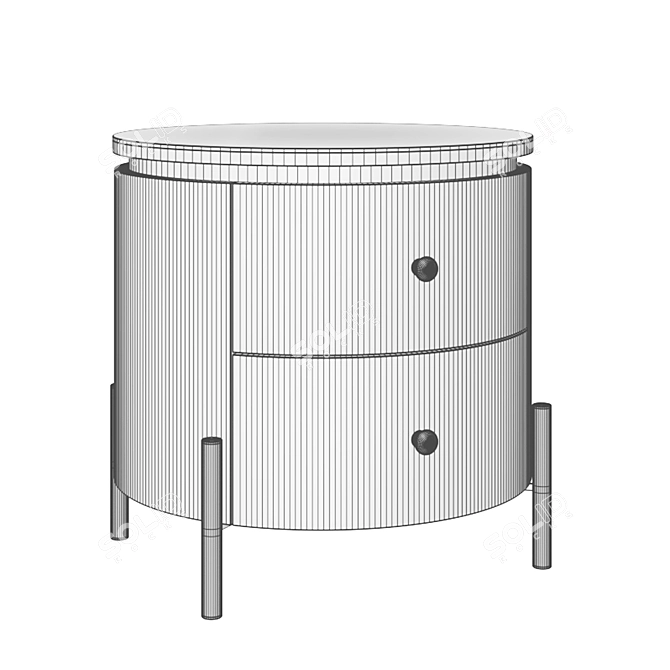 Caramel Bedside Table by Woodenkors 3D model image 2