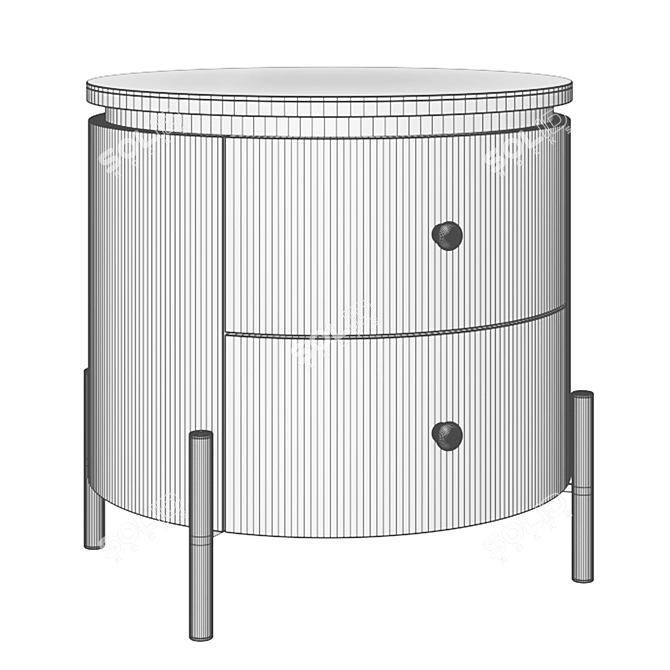 Caramel Bedside Table by Woodenkors 3D model image 4