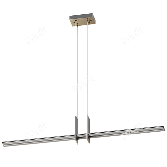 Sleek Contemporary Linear LED Pendant 3D model image 3