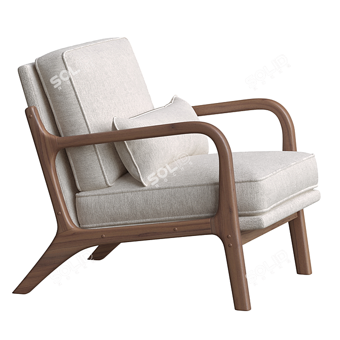 Stylish W Armchair George Oliver 3D model image 2