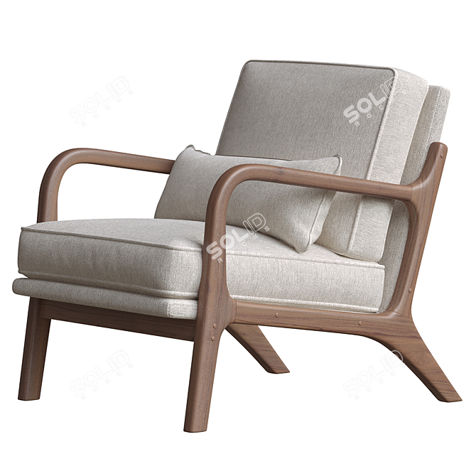 Stylish W Armchair George Oliver 3D model image 4