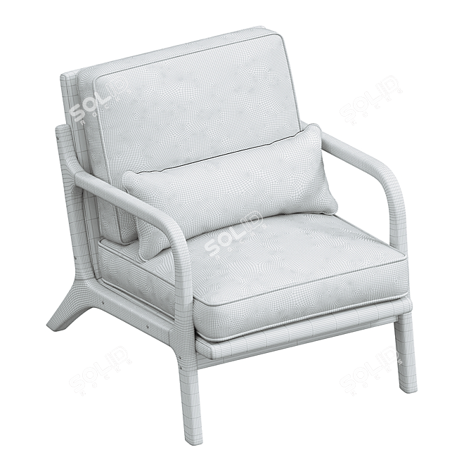 Stylish W Armchair George Oliver 3D model image 5