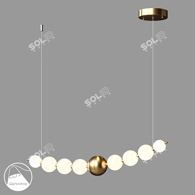 Twin Pearls Chandelier Pendant Light 3D model image 1