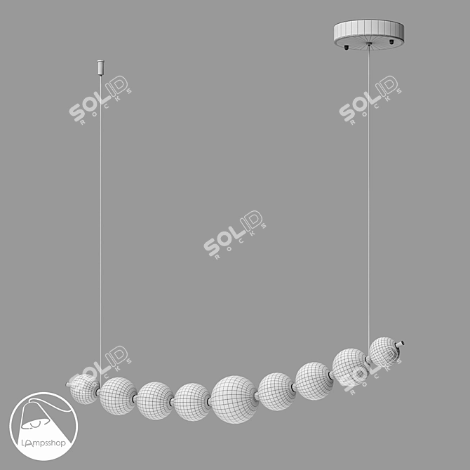 Twin Pearls Chandelier Pendant Light 3D model image 2