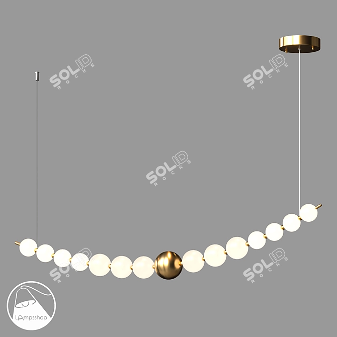 Twin Pearls Chandelier Pendant Light 3D model image 3