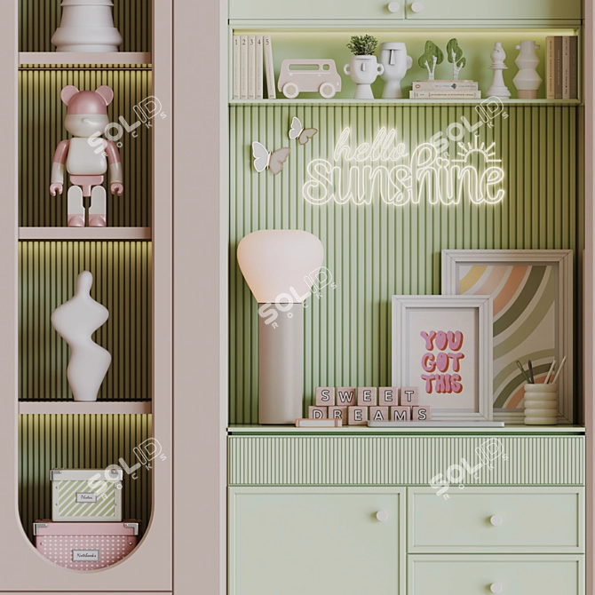 Winston Night Light Wardrobe Decor 3D model image 4