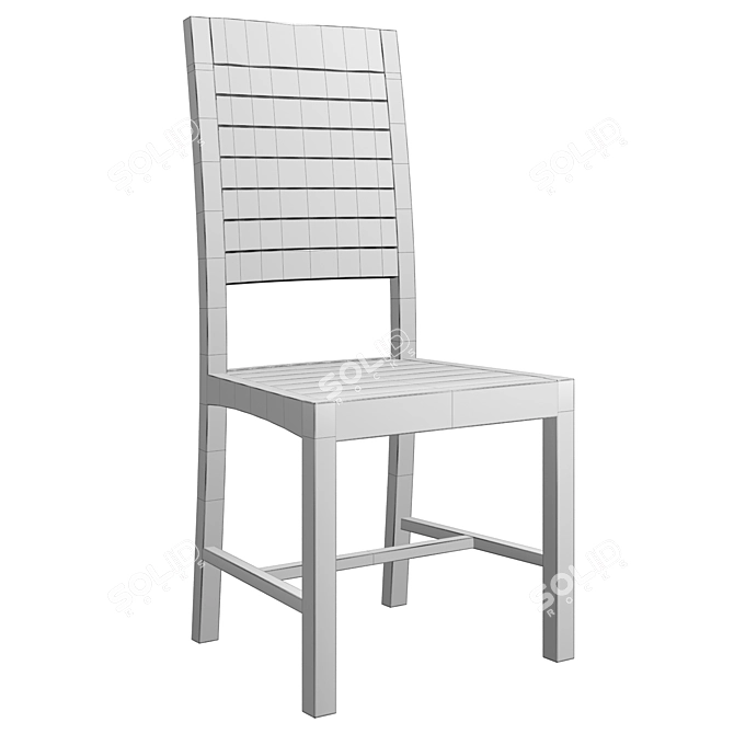 Teak Claudia Wood Chair 3D model image 2