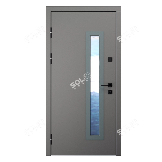 Brown Entry Metal Door (QDoors) 3D model image 5