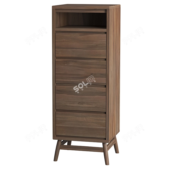 TWIST 40 Teak Wood Dresser 3D model image 2