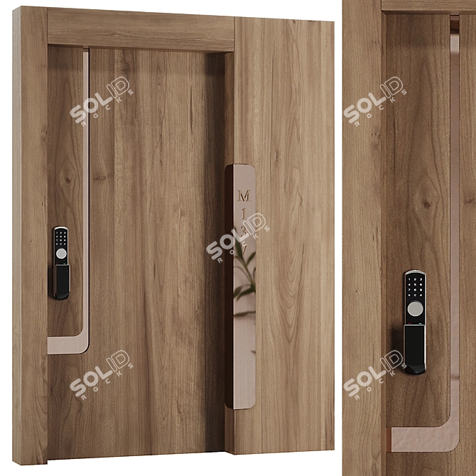 Modern Entry Door Set85 3D model image 1