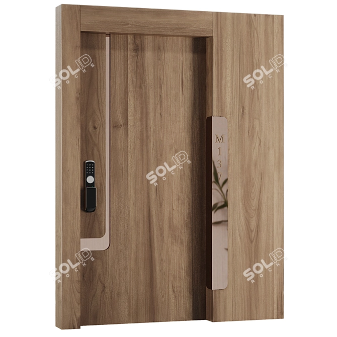 Modern Entry Door Set85 3D model image 2