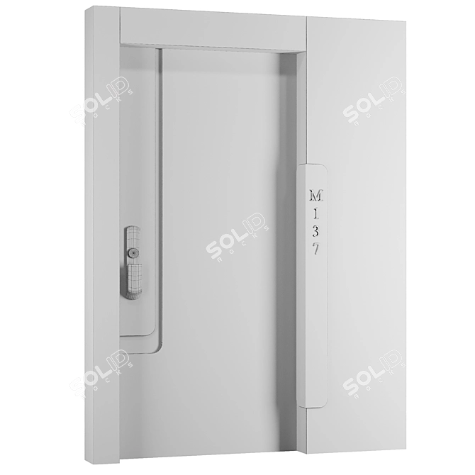 Modern Entry Door Set85 3D model image 4