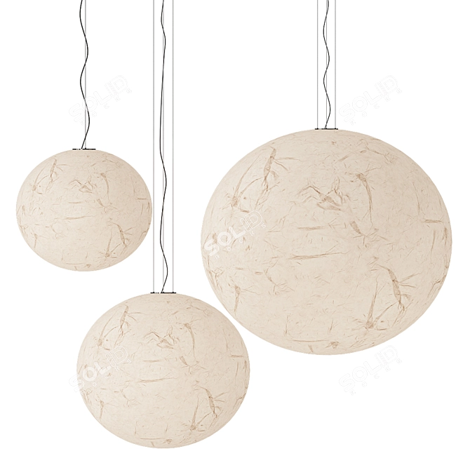 Minimalist Moonglow Pendant Light 3D model image 1