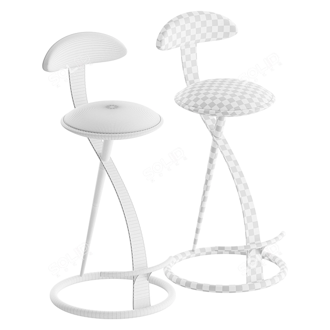 Ravo Upholstered Metal Frame Counter Stool 3D model image 3