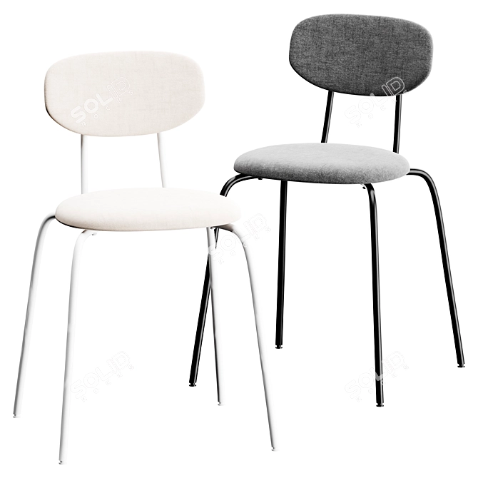  Sleek Black OSTANO Chair 3D model image 1