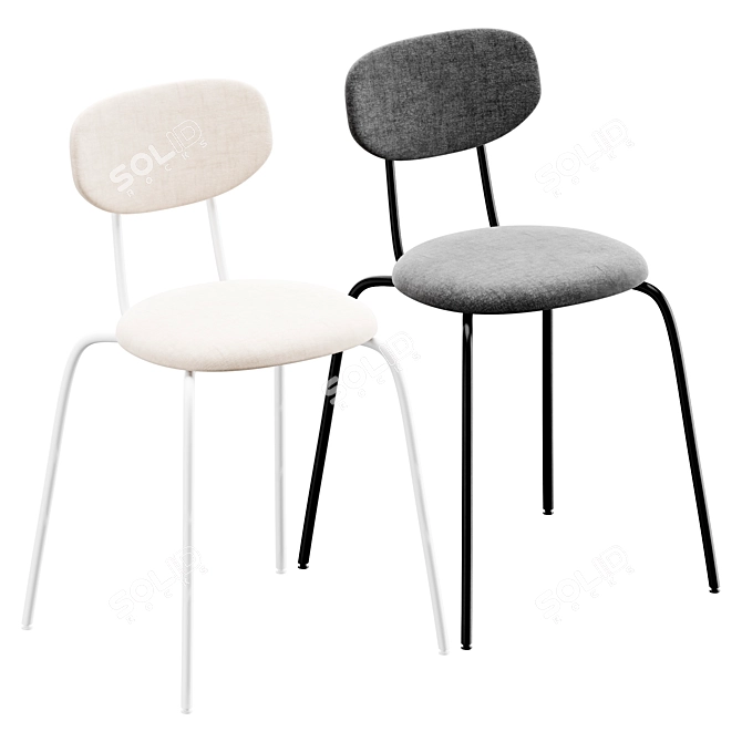  Sleek Black OSTANO Chair 3D model image 2