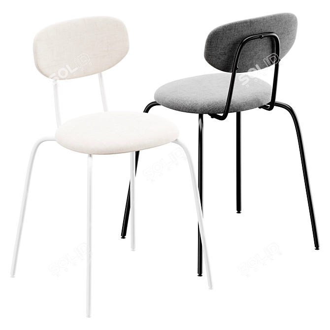  Sleek Black OSTANO Chair 3D model image 3