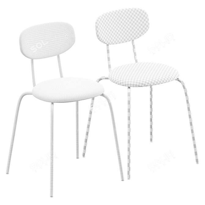  Sleek Black OSTANO Chair 3D model image 4