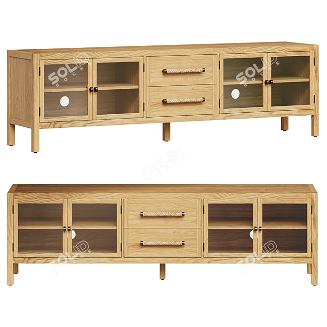  Modern Media TV Console Stand 3D model image 1