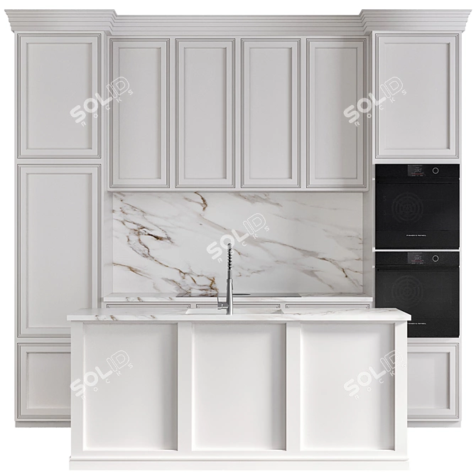 Neoclassic Kitchen No.30 Set 3D model image 1