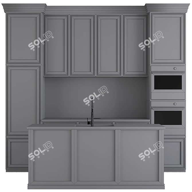 Neoclassic Kitchen No.30 Set 3D model image 8