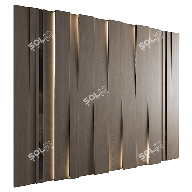 Modern Headboard Wall Panel 3D 3D model image 2