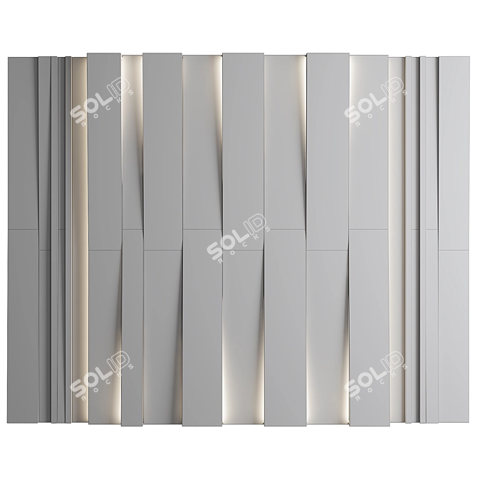 Modern Headboard Wall Panel 3D 3D model image 3