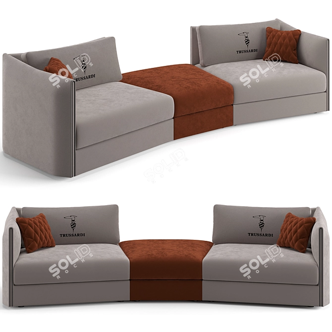 Elegant Trussardi Casa Maryl Sofa 3D model image 1