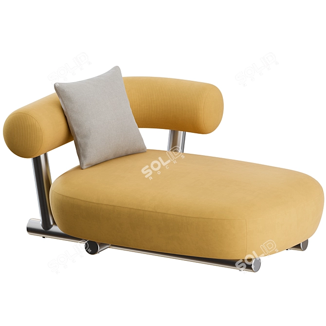 Sleek Pipe Chaise by Moroso 3D model image 1