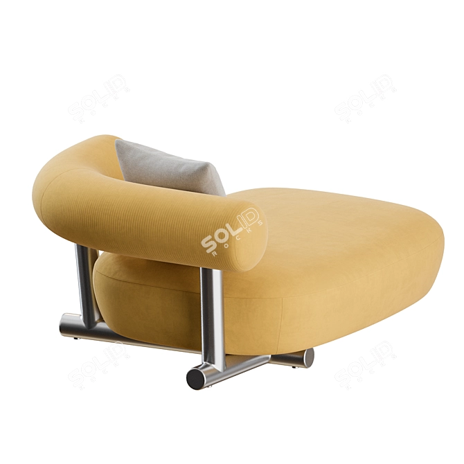 Sleek Pipe Chaise by Moroso 3D model image 6